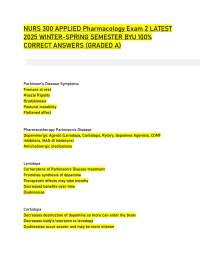 NURS 300 APPLIED Pharmacology Exam 2 LATEST 2025 WINTER-SPRING SEMESTER BYU 100% CORRECT