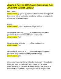 Asphalt Paving GC Exam Questions and Answers