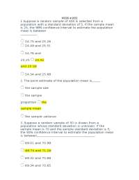 Statistics Quiz: Confidence Intervals and Sample Size Estimation