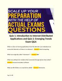 Quizzes & Exam Q&A: Internet Distributed Apps & Trends
