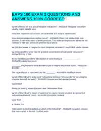 EAPS 100 EXAM 2 QUESTIONS AND ANSWERS 100% CORRECT!!