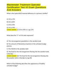 Wastewater Treatment Operator Certification Test #2 Exam Questions And Answers