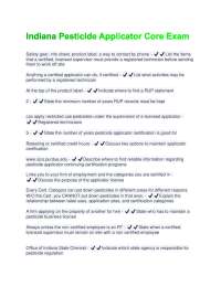 Indiana Pesticide Applicator Core Exam (Questions + Answers) Verified 100% Correct!!.