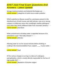 EHST 2110 Final Exam Questions And Answers  Latest Update
