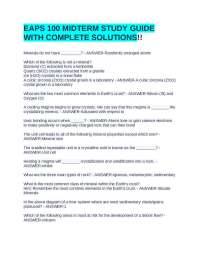 EAPS 100 MIDTERM STUDY GUIDE WITH COMPLETE SOLUTIONS!!