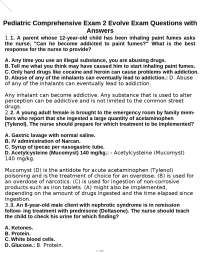 Pediatric Comprehensive Exam 2 Evolve Exam Questions with Answers