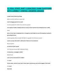 CLI REAL ESTATE PART B 2024/2025 EXAM QUESTIONS  WITH CORRECT VERIFIED ANSWERS GRADED