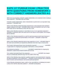 EAPS 117 Purdue Exam 1 Practice Questions with Answers