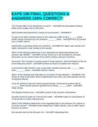 EAPS 100 FINAL QUESTIONS & ANSWERS 100% CORRECT!