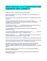 EAPS 100 Exam 1| 117 QUESTIONS AND ANSWERS 100% CORRECT!.