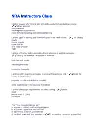 NRA Instructors Class (Questions + Answers) Verified 100% Correct!!.