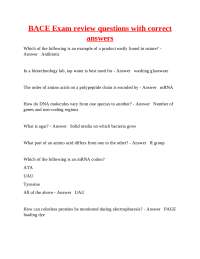 BACE Exam Review Questions and Answers: A Guide to Biotechnology Concepts