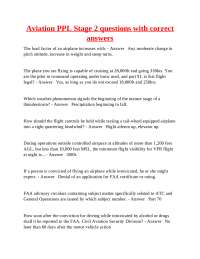Aviation PPL Stage 2 Questions and Answers