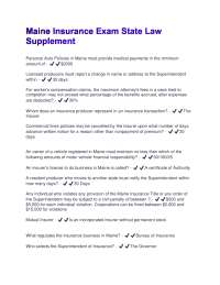 Maine Insurance Exam State Law Supplement: Key Concepts and Practice Questions
