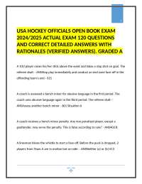 USA Hockey Officials Open Book Exam: 2024/2025 Actual Exam with Answers and Rationales