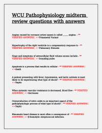 Pathophysiology Midterm Review Questions and Answers