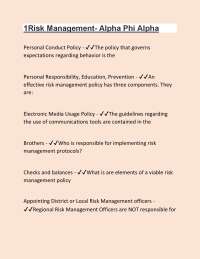 1Risk Management- Alpha Phi Alpha 2025 exam