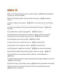 OSHA 30: Safety and Health Training Questions and Answers