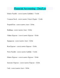 Financial Accounting Exercises: Debits and Credits