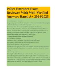 Police Entrance Exam Reviewer: Questions and Answers for 2024/2025
