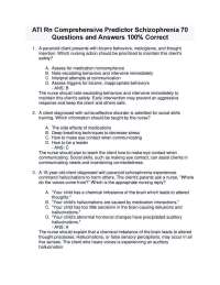Schizophrenia: Multiple Choice Questions and Answers