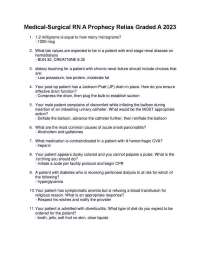 Medical-Surgical Nursing Practice Questions: A Prophecy Relias Graded A 2023