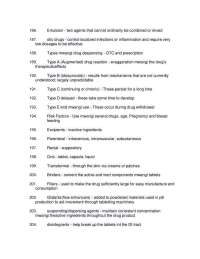Pharmaceutical Drug Delivery Systems and Drug Reactions: A Glossary of Key Concepts