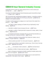 OSHA10 hour General Industry Course Latest Questions & Answers Verified 100% Correct!!