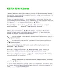 OSHA 10-hr Course Questions And Answers With Verified Tests 100% Correct Answers