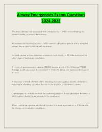Airway Emergencies Exams Questions