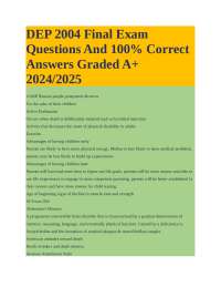 DEP 2004 Final Exam: Questions and Answers