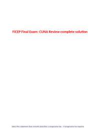 FiCEP Final Exam: CUNA Review - Multiple Choice Questions and Answers