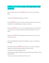 CWEL & CANS Exam with Questions and Answers