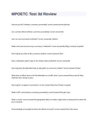 MPOETC Test 3d Review: Summary Proceedings, Bail, and Hearings