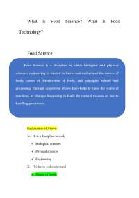 What is Food Science? What is Food Technology? (Simple to Understand Notes)