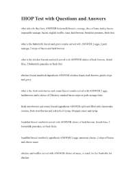 IHOP Test with Questions and Answers