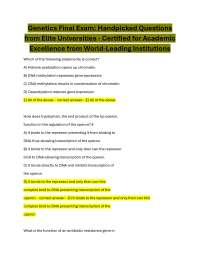 Genetics Final Exam: Handpicked Questions from Elite Universities