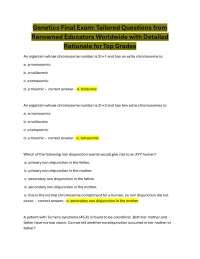 Genetics Final Exam: Tailored Questions & Rationale for Top Grades