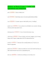 History of Rock Exam 1 Guide with Questions and Solutions