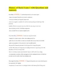 History of Rock Exam 1 with Questions and Answers