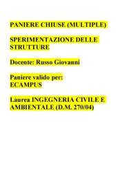 PANIERE CHIUSE (MULTIPLE) SPERIMENTAZIONE DELLE STRUTTURE Docente: Russo Giovanni