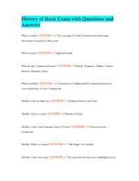 History of Rock Exam with Questions and Answers