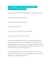 History of Rock And Roll Exam with Questions and Answers