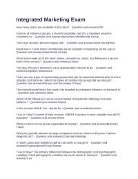 Integrated Marketing Exam Questions and Correct Answers