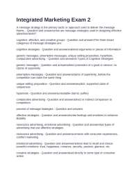 Integrated Marketing Exam 2 with Questions and 100% correct Answers