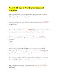 NCAR 2.0 Exam 2 with Questions and Answers
