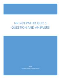Pathophysiology Quiz 1: Questions and Answers