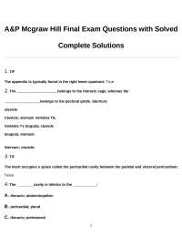 A&P Mcgraw Hill Final Exam Questions with Solved Complete Solutions