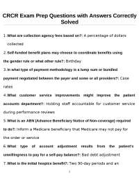 CRCR Exam Prep Questions with Answers