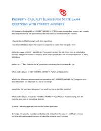 Property and Casualty Insurance: Illinois State Exam Questions and Answers